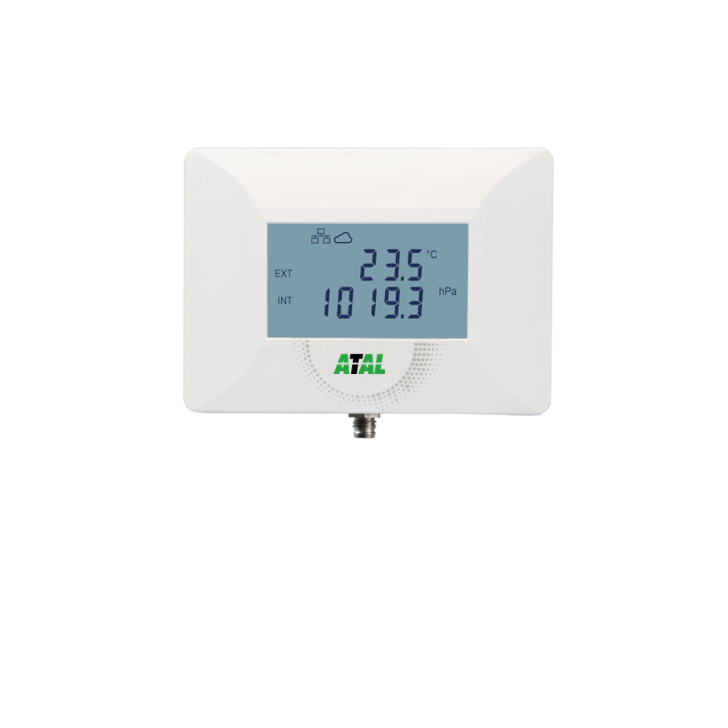 ATE-1U-P Ethernet monitoring unit met universele ingang voor temperatuur/RV of CO2 sensor en interne atmosferische druksensor