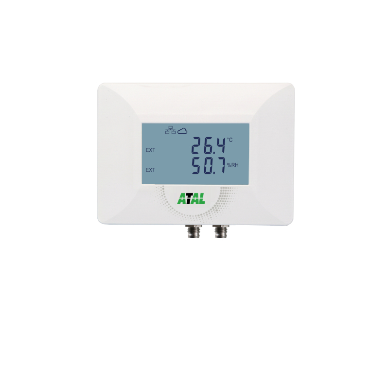 ATE-2U Ethernet monitoring unit met twee universele ingangen voor temperatuur/RV of CO2 sensoren